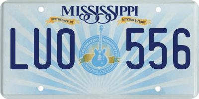 MS license plate LUO556