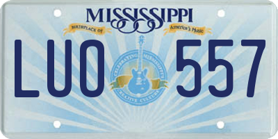 MS license plate LUO557