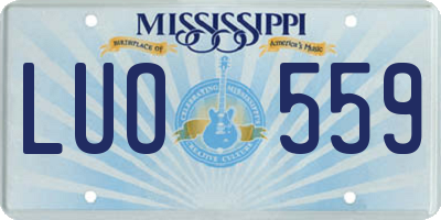 MS license plate LUO559