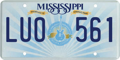 MS license plate LUO561