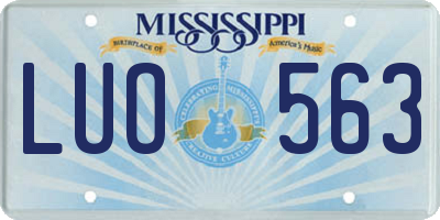 MS license plate LUO563