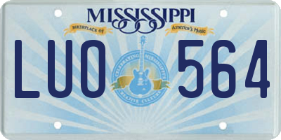 MS license plate LUO564