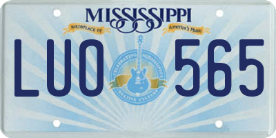 MS license plate LUO565