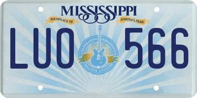 MS license plate LUO566