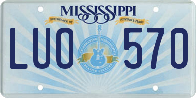 MS license plate LUO570