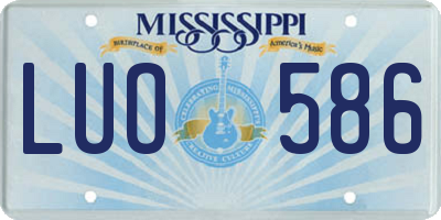 MS license plate LUO586