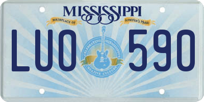 MS license plate LUO590