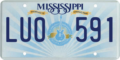 MS license plate LUO591