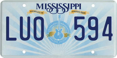 MS license plate LUO594