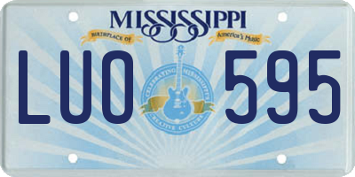 MS license plate LUO595