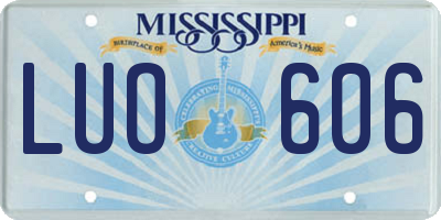 MS license plate LUO606