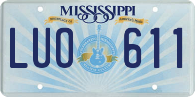 MS license plate LUO611
