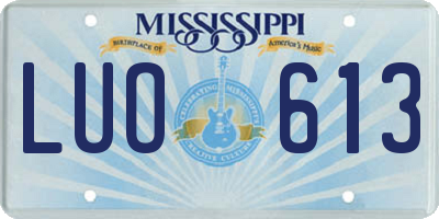 MS license plate LUO613