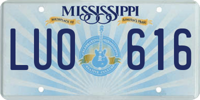 MS license plate LUO616
