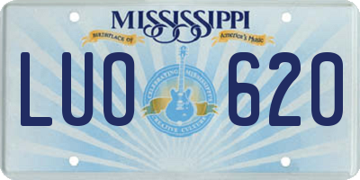 MS license plate LUO620