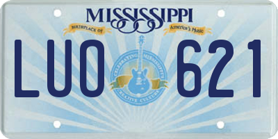 MS license plate LUO621