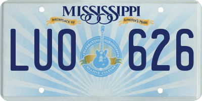 MS license plate LUO626