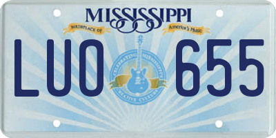 MS license plate LUO655