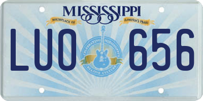MS license plate LUO656