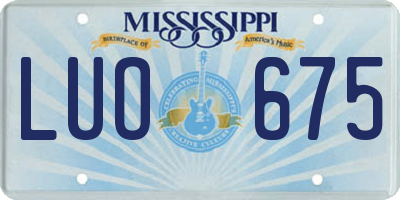 MS license plate LUO675