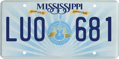 MS license plate LUO681