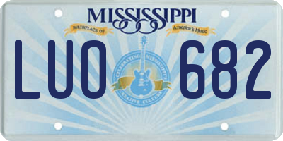 MS license plate LUO682