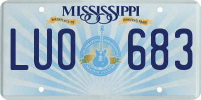 MS license plate LUO683