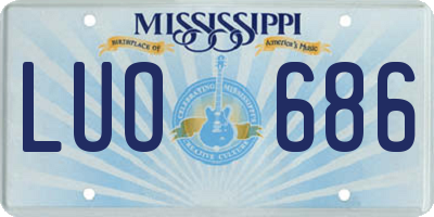 MS license plate LUO686