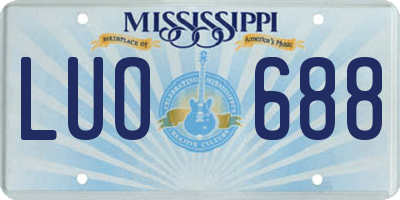 MS license plate LUO688