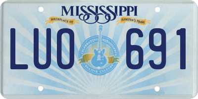 MS license plate LUO691