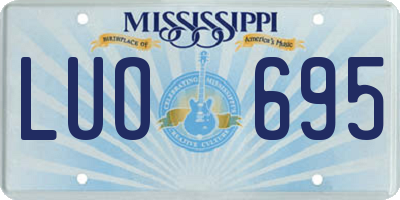 MS license plate LUO695