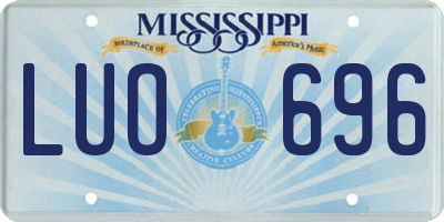 MS license plate LUO696