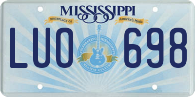 MS license plate LUO698