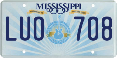 MS license plate LUO708