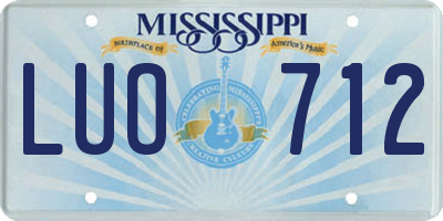 MS license plate LUO712