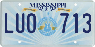 MS license plate LUO713