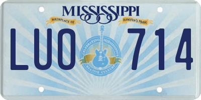 MS license plate LUO714