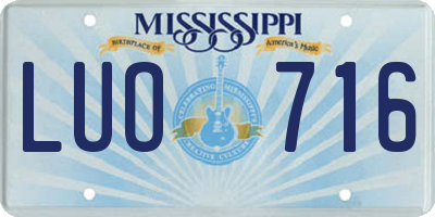 MS license plate LUO716