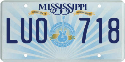 MS license plate LUO718