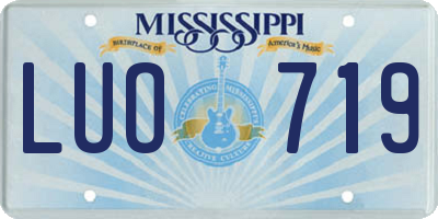 MS license plate LUO719