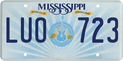 MS license plate LUO723