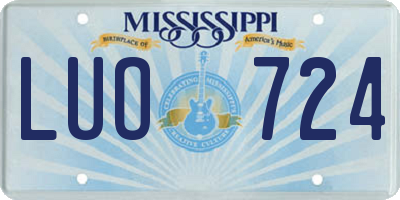MS license plate LUO724