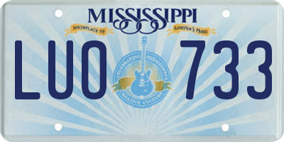 MS license plate LUO733