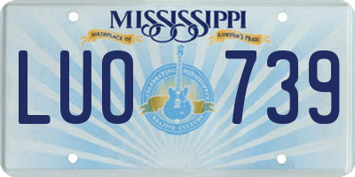 MS license plate LUO739