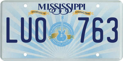 MS license plate LUO763