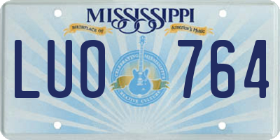 MS license plate LUO764