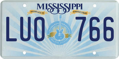 MS license plate LUO766