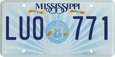MS license plate LUO771