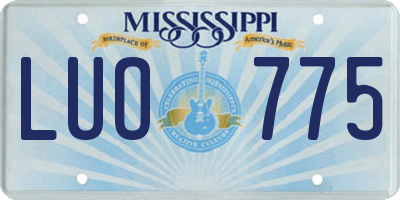 MS license plate LUO775