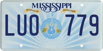 MS license plate LUO779